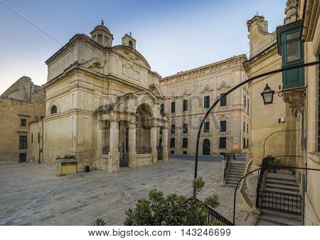 Early in the morning at St.Catherine of Italy church in Valletta, Malta