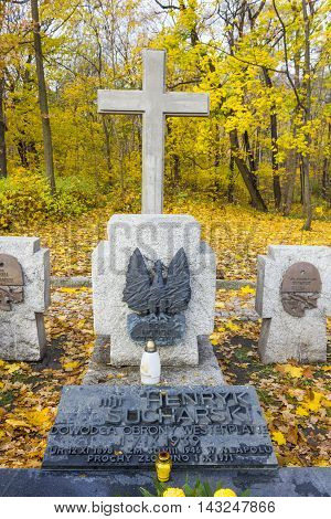 GDANSK, POLAND - NOVEMBER 7: Grave of Major Henryk Sucharski on the Westerplatte on November 7, 2010 in Gdansk.