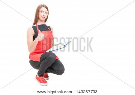 Friendly Storekeeper Showing Thumb Up