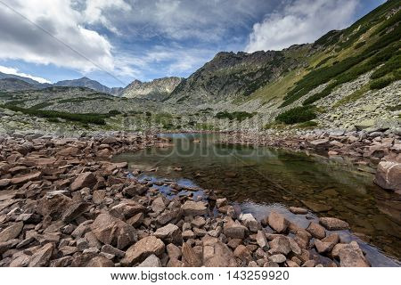 Clouds over Musala peak and  Musalenski lakes,  Rila mountain, Bulgaria