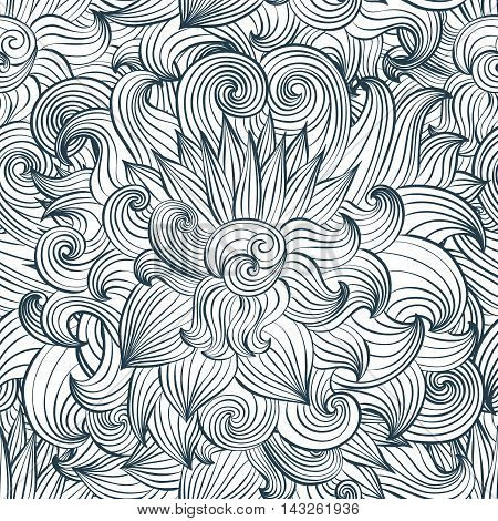 Hand painted watercolor vector flowerseamless pattern background