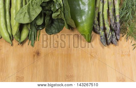 green vegetables on the top with space to write