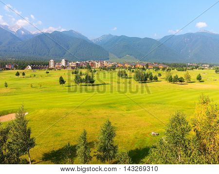 A View Of The Peaks Of Pirin Mountain (vihren And Todorka) Golf Club, Razlog, Bulgaria