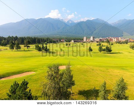 A View Of The Peaks Of Pirin Mountain (vihren And Todorka) Golf Club, Razlog, Bulgaria