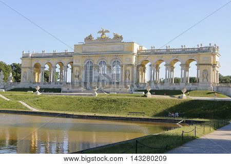 Gloriette of Schonbrunn Palace Garden in Vienna Austria