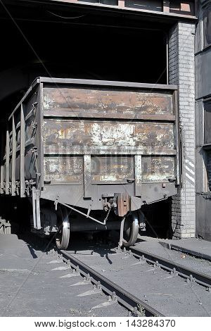 Donetsk Coal Unloading Station. Boxcar With Coal. Chp. Production And Loading Of Black Gold. Freight