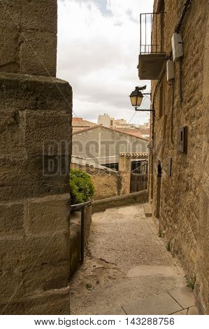 Streets Cretas in Teruel in Aragon, Spain.