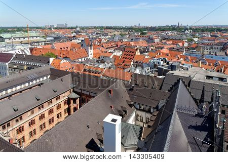 Munich Germany. Aerial view from the New Town Hall.