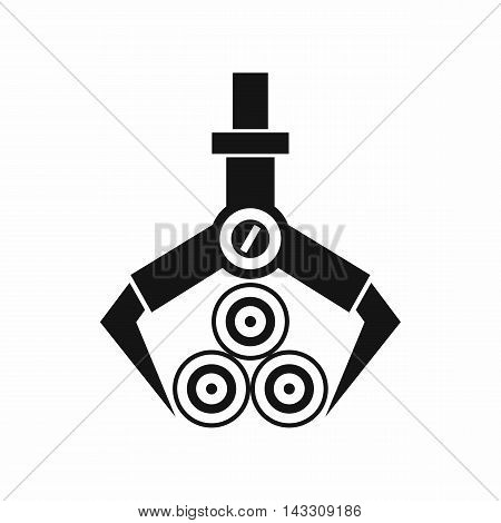 Log loader icon in simple style on a white background