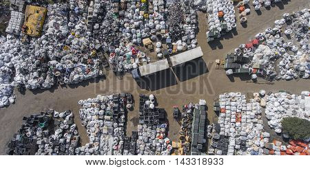 View Landfill Bird's-eye View. Landfill For Waste Storage. View From Above.