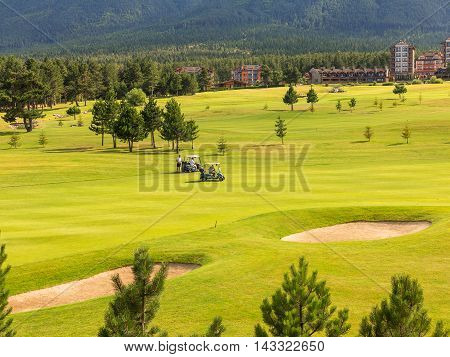 Razlog, Bulgaria - July 29, 2016: At The Top Of Pirin Mountain View (todorka And Vihren) Golf Club I