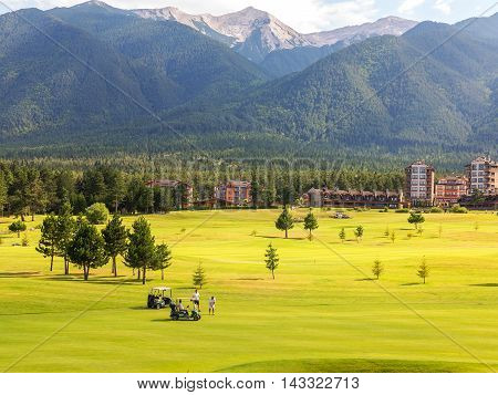 Razlog, Bulgaria - July 29, 2016: At The Top Of Pirin Mountain View (todorka And Vihren) Golf Club I