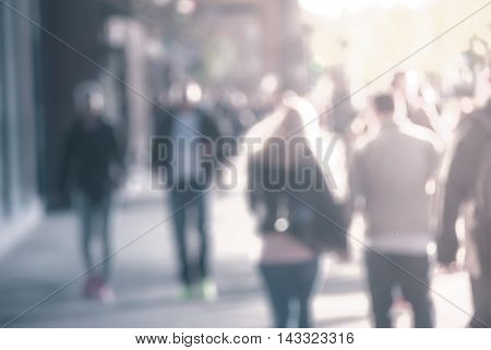 City commuters at sunset. Blurred background image for business, modile apps, and other uses.