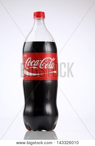 Kuala Lumpur Malaysia,18th Aug 2016, 1.5 litre cocacola drinks on the white background