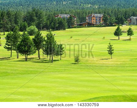A View Of The Peaks Of Pirin Mountain (vihren And Todorka) Golf Club, Razlog, Bulgaria