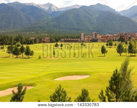 A View Of The Peaks Of Pirin Mountain (vihren And Todorka) Golf Club, Razlog, Bulgaria