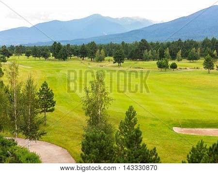 A View Of The Peaks Of Pirin Mountain (vihren And Todorka) Golf Club, Razlog, Bulgaria