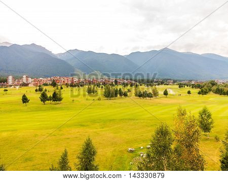 A View Of The Peaks Of Pirin Mountain (vihren And Todorka) Golf Club, Razlog, Bulgaria