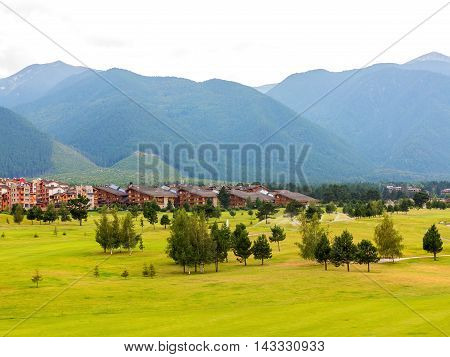 A View Of The Peaks Of Pirin Mountain (vihren And Todorka) Golf Club, Razlog, Bulgaria