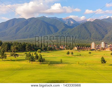 A View Of The Peaks Of Pirin Mountain (vihren And Todorka) Golf Club, Razlog, Bulgaria