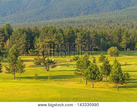 A View Of The Peaks Of Pirin Mountain (vihren And Todorka) Golf Club, Razlog, Bulgaria