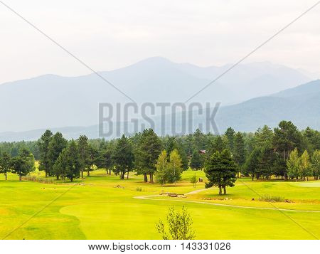 A View Of The Peaks Of Pirin Mountain (vihren And Todorka) Golf Club, Razlog, Bulgaria