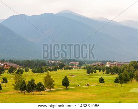 A View Of The Peaks Of Pirin Mountain (vihren And Todorka) Golf Club, Razlog, Bulgaria