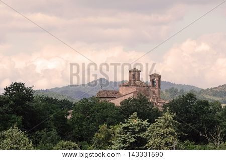 Urbania, Italy - August, 1, 2016: Catholic cathedral in Urbania, Italy