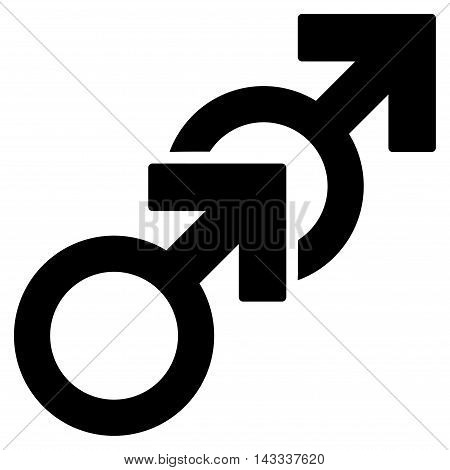 Gay Sex icon. Vector style is flat iconic symbol with rounded angles, black color, white background.