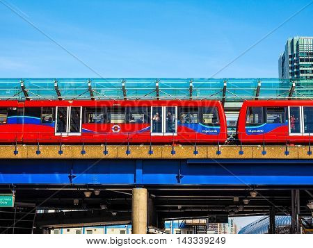 Dlr Train In London (hdr)