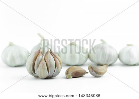 food Garlic isolated on white background organic healthy