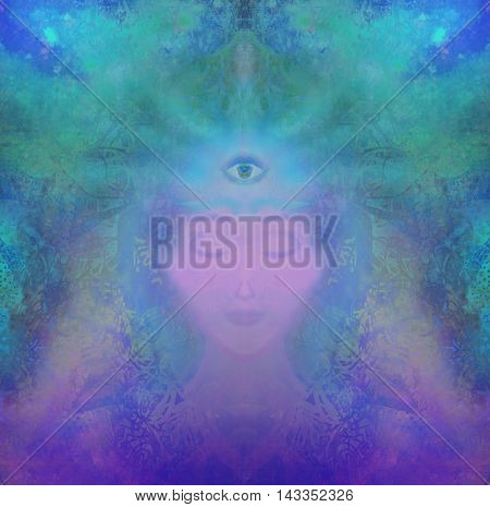 man with third eye psychic supernatural senses , raster