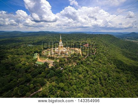 Aerial View Wat Pha Nam Yoi Pha Nam Yoi temple Roi et Thailand