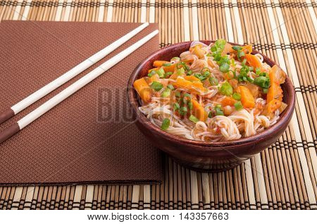 One Serving Of Rice Vermicelli Hu-teu With Vegetables