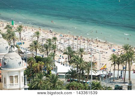 Alicante, Spain - SEPTEMBER 2015: Coast and Harbour of Alicante