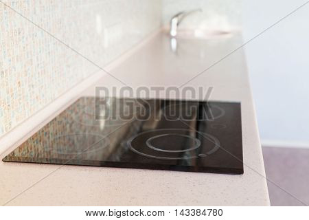 New Countertop From With Built-in Stove And Sink