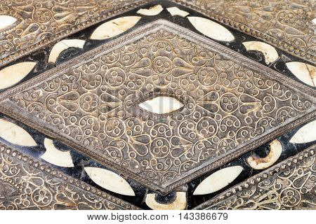 Inlay And Ornament On Cover Of Arabic Casket
