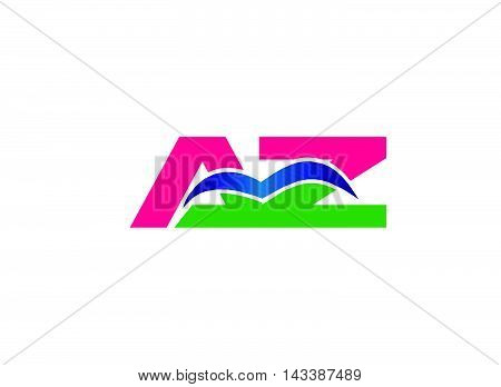 Az logo. Az company group linked letter logo