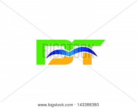 DT company group linked letter logo vector