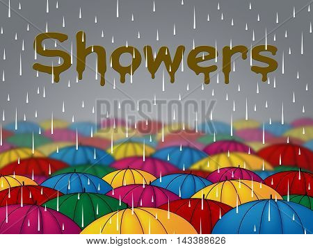 Rain Showers Means Wet Downpour And Rainfall