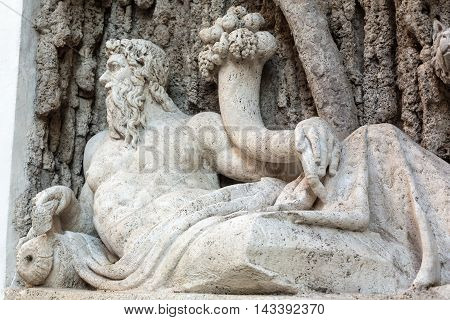 Four Fountains is a group of four Late Renaissance fountains in Rome Italy. The figure of one fountain represent the River Aniene