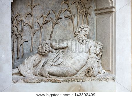 Four Fountains is a group of four Late Renaissance fountains in Rome Italy. The figure of one fountain represent the River Aniene