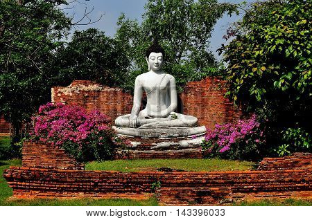 Samut Prakan Thailand - January 15 2013: The Wihan of Wat Pho Kao Ton at Sing Buri at Ancient Siam heritage page 