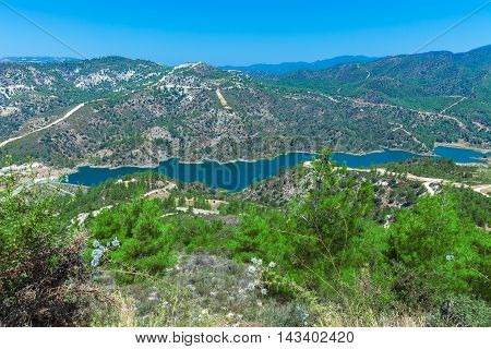 Kouris Dam With Reservoir, Cyprus