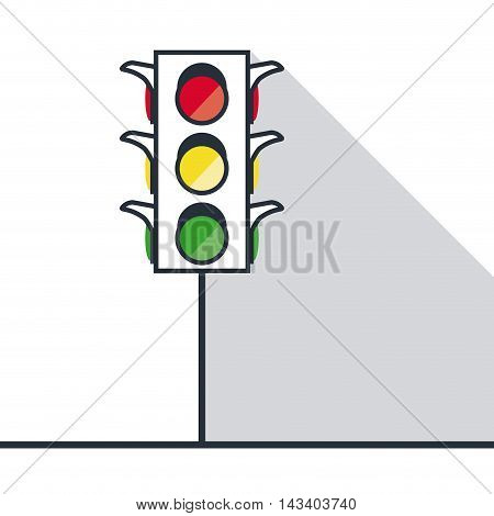semaphore trafficlight sign warning road street icon. Colorful and isolated design. Vector illustration