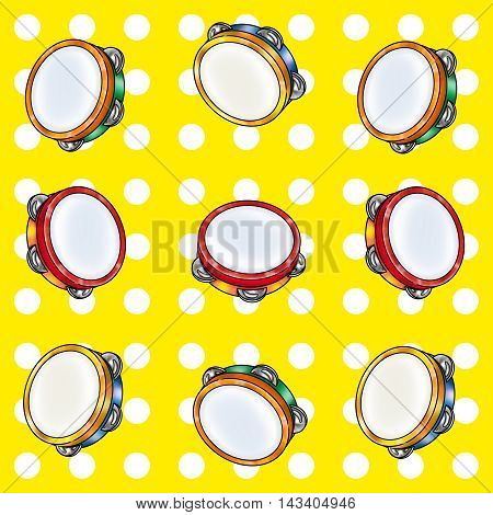 Abstract musical yellow pattern. Kids Background illustration. Textile