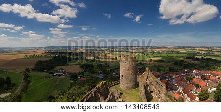 Panorama of Castle Muenzenberg Wetterau Hessen Germany