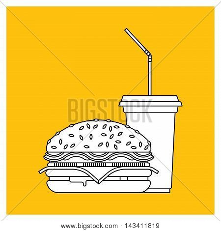 Fast food set. Vector fast food restaurant. Isolated fast food logo. Flat fast food icons set. Vector fast food snakes.