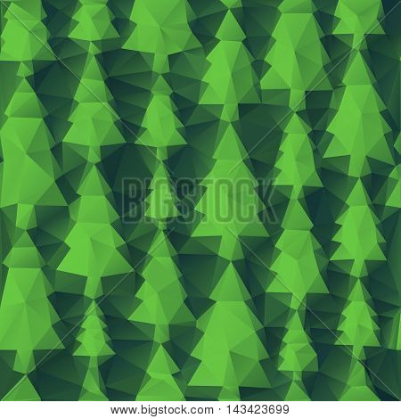 Abstract seamless trees of triangles. Vector illustration