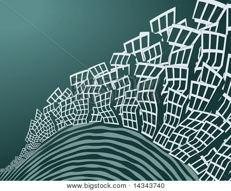 Ilustración del vector de Editalbe de una ciudad sin fin